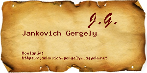 Jankovich Gergely névjegykártya